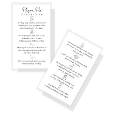 Imagem de Cartão de tratamento de caneta de plasma | Tamanho do cartão de visita impresso físico 5 x 8,9 cm | Branco minimalista com design preto