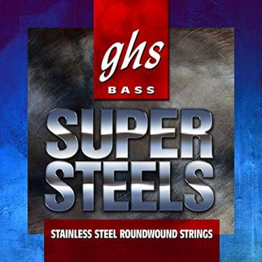 Imagem de GHS Strings 5 superaços, cordas de baixo de aço inoxidável, escala longa, luz média (.044.121) (5ML-STB)