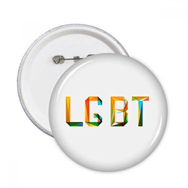 Imagem de Emblema colorido LGBT Rainbow Homo com broches redondos para decoração 5 peças