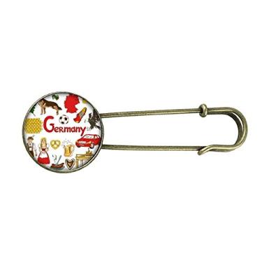 Imagem de Bandeira nacional de animais Landscap da Alemanha retrô broche de metal clipe joias