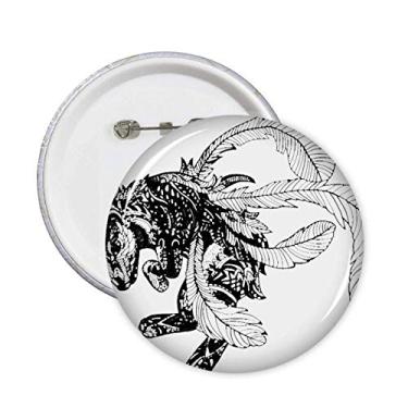 Imagem de Obra de arte chinesa montanhas rios alfinetes de desenho emblema botão decoração acessório 5 peças