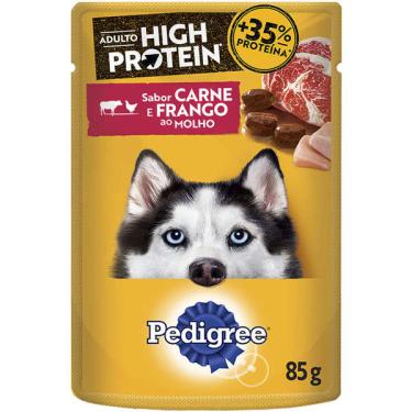Imagem de Ração Úmida Pedigree High Protein Sachê Carne e Frango Ao Molho para Cães Adultos - 85 g