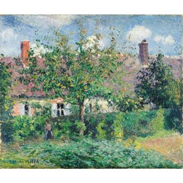 Imagem de Casa Camponesa em Éragny (1884) de Camille Pissarro, 75 x 89 cm, Tela Canvas Para Quadro