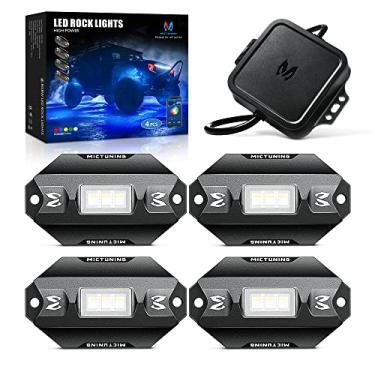 Imagem de MICTUNING C1 4 Pods RGBW LED Rock Lights – Kit de luz neon multicolorida com controle Bluetooth, modo de música