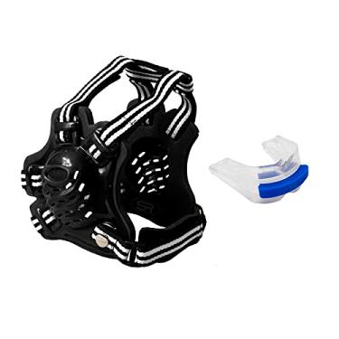 Imagem de Protetor De Orelha Ajustável + Protetor Bucal Duplo Mma (Preto)