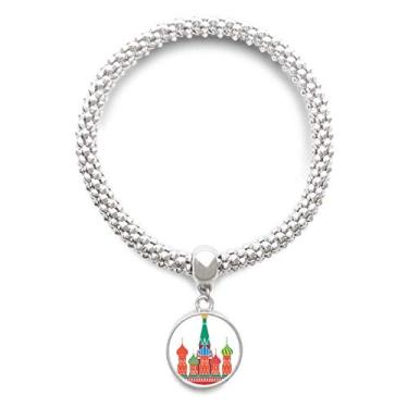 Imagem de DIYthinker Cathedral Buiding Moscow Igreja Prata Pingente Joias Corrente Ajustável
