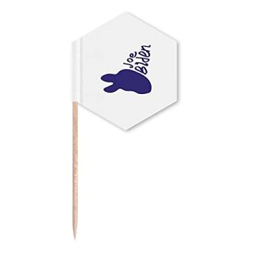 Imagem de Bandeira de palitos de palito, palitos de cupcakes com perfil azul, democratas dos Estados Unidos Politic Joe