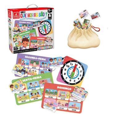 Imagem de Jogo Bingo Que Horas São Montessori Brincadeira De Criança Feito Em Madeira Infantil Ed...
