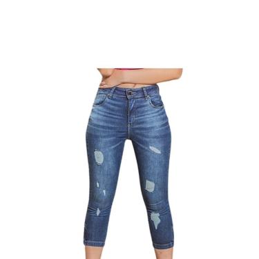 Imagem de Calça Capri Jeans com Puídos