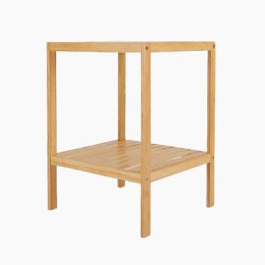 Imagem de Estante Organizadora Armário Mesinha Centro 2 Andares Bambu Tamanho:Pequeno