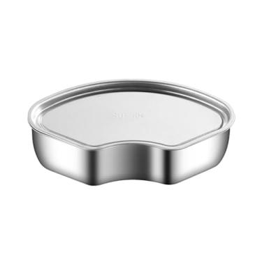 Imagem de Ioensy Vaporizadores de alimentos em forma de ventilador de aço inoxidável para cozinhar panelas empilháveis acessórios individuais para carnes comida para, com tampa