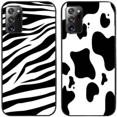 Imagem de 2 peças zebra vaca leite impresso TPU gel silicone capa de telefone traseira para Samsung Galaxy todas as séries (Galaxy Note 20 Ultra)