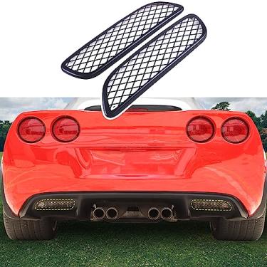 Imagem de Lcojicep Capa de moldura de neblina refletor de para-choque traseiro compatível com Corvette C6 2003-2015, capa decorativa de moldura de farol de neblina traseira, capa protetora de farol de neblina