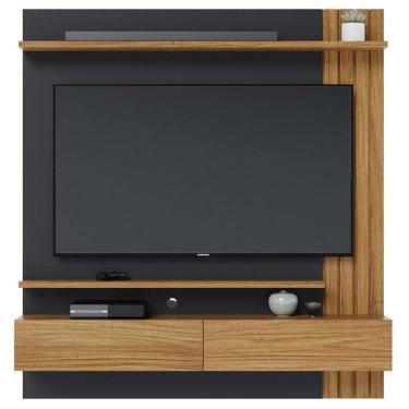 Imagem de Painel para Tv Home Suspenso Juriti 1.5 Noce Milano Preto Acetinado - Colibri