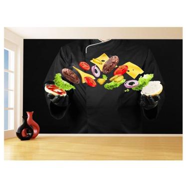 Imagem de Papel De Parede 3D Alimentos Lanches Artesanais 3,5M Al437
