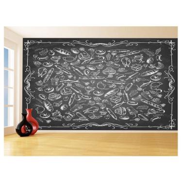 Imagem de Papel De Parede 3D Estilo Lousa Cozinha Menu Dia 3,5M Lcb27