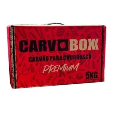 Imagem de Caixa de carvão para churrasco 5kg premium ecologico bbq brasa briquete apartamento sem fumaça