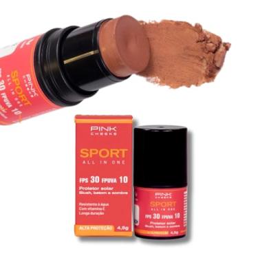 Imagem de Blush em Bastão 3 em 1 Pink Cheeks 4,5g - Resistente Água Esporte Beleza Solar Maquiagem Sombra Radicais Livres Textura Pele, Pink Cheeks (Terracota)