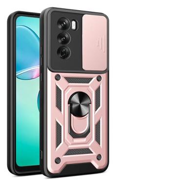 Imagem de Kukoufey Capa compatível com Oppo Reno 12 5G, com capa de lente de câmera deslizante compatível com Oppo Reno12 5G CPH2625 capa rosa
