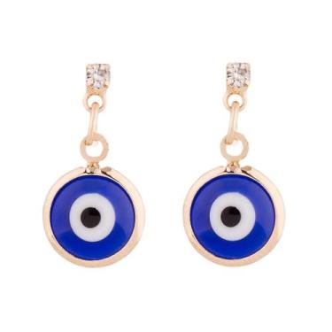 Imagem de Brinco com Olho Grego 10mm - Sunshine Cristais, Dourado
