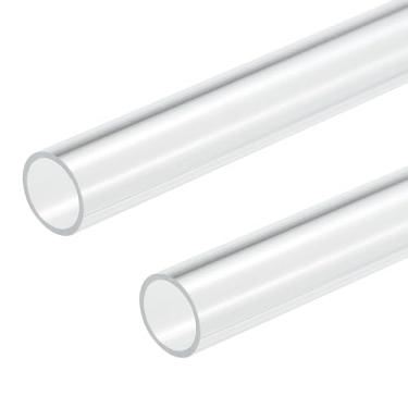 Imagem de DMiotech 2 tubos de acrílico transparente de plástico rígido de 13 mm x 15 mm (0,5" x 0,6") para tubo de água de aquário, sistema de resfriamento de água, encanamento