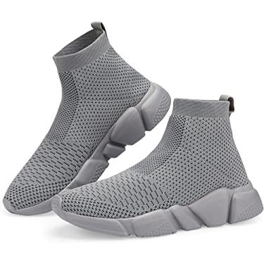 Imagem de Tênis de corrida masculino de malha respirável e leve da Santiro, High Top All Grey, 13