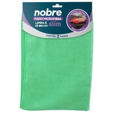 Imagem de Pano de microfibra 60x80cm ( pacote c/ 2 unid.) verde Slim - Nobre