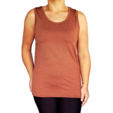 Imagem de Camiseta Feminina Regata Básica Lisa Suplex Light Pp ao Plus Size - SE