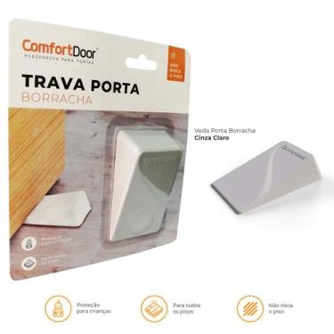 Imagem de Trava Portas Cunha Borracha - Comfort Door, Cinza Claro