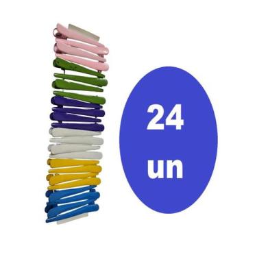 Imagem de 24 Presilhas Bico De Pato Metal Colorida Para Cabelos - Lynx produções