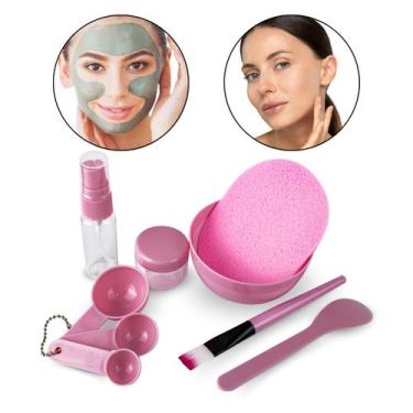 Imagem de Kit Skin Care Argila Frasco Esponja Espátula Pincel Colher - Arte Sedu