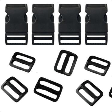 Imagem de Kit 30 Fechos Engate Rápido 15mm Com 30 Reguladores Plástico - Magazin