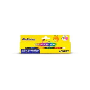 Imagem de Tempera Guache Acrilex Arte 6 Cores 15ml Escolar