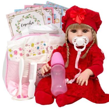 Imagem de Bebe Reborn Loira Linda Corpo 100% Silicone Pode Dar Banho - Cegonha R