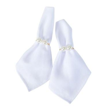 Imagem de Kit Anel Para Guardanapos Pérola Duplo Grande 4cm x 3cm Argola - Valle