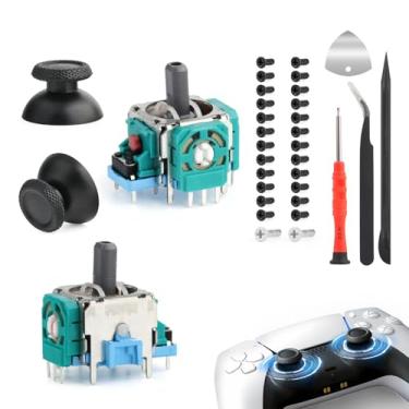Imagem de Substituição para joystick PS5 para PlayStation 5 PS5 módulo analógico Stick Potenciômetro acessórios peça com parafusos (pacote com 2)