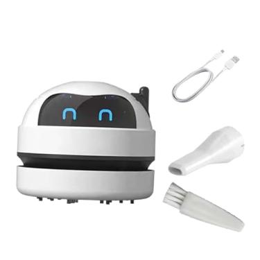 Imagem de ＫＬＫＣＭＳ Aspirador de Pó de Mesa Bonito Aspirador de Pó Portátil Restos de Papel Vassoura de Mesa para Migalhas Poeira Na Mesa Casa, branco, Tamanho real