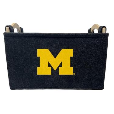 Imagem de ShopInstaPets Cesta Oficialmente Licenciada Pela Ncaa | Ótima Para Brinquedos De Cachorro E Uso Doméstico (Michigan Wolverines)