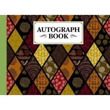 Imagem de Autograph Book: Premium Rhombuses Cover | Signatures Blank Scrapbook, Memorabilia Album Gift, Keepsake Memory Book, Size 8.25" x 6" By Boris Wegener