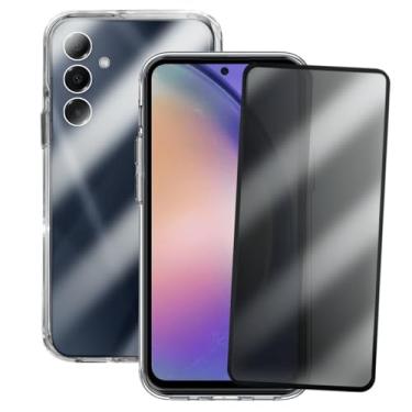 Imagem de Kit Proteção Compatível Samsung Galaxy A54 Capinha Transparente Space + Película 3D Privacidade Anti Espião