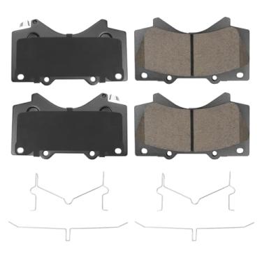 Imagem de HYFTJYZ Pastilhas de freio dianteiras para Lexus LX570 e Toyota Land Cruiser/Sequoia/Tundra, conjunto de pastilhas de freio a disco de substituição automotiva para carro ou caminhão, potência de
