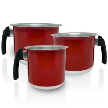 Imagem de Conjunto Fervedor Alumínio Leiteira Canecão Café 3 Peças - Alumínios P