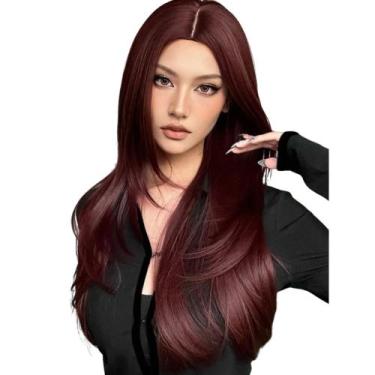 Imagem de Peruca Marsala Longa 70cm Fibra Bio Orgânica - GM Hair
