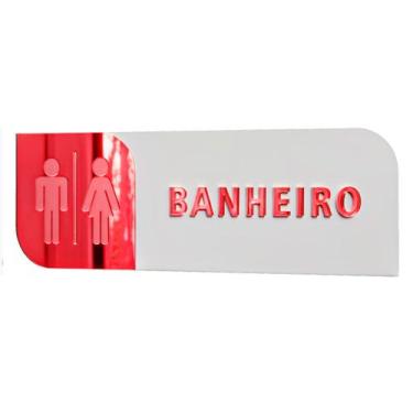 Imagem de Placa sinalização porta ACM e acrílico banheiro 30x10cm - Império da I