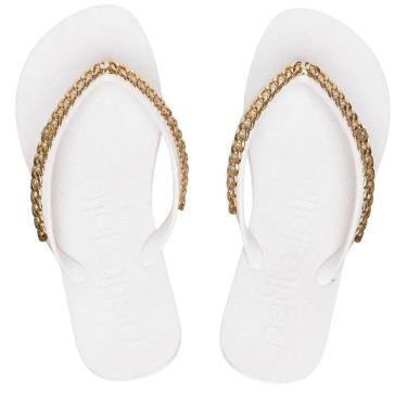 Imagem de Chinelo Feminino de Dedo Casual Dia a Dia com Aplique de Corrente J-Soft Petite Jolie Pj7122