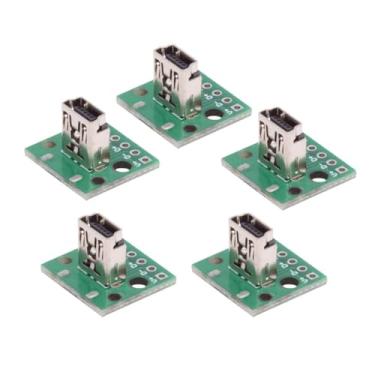 Imagem de chenyang Pacote com 5 conectores USB 2.0 DIY, mini USB 6 pinos fêmea soquete porta reparo adaptador de solda tipo vertical