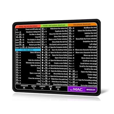 Imagem de exco Mini mouse pad vip 25,9 cm x 20,8 cm com base de borracha AntSlip - Tapete de mouse costurado Durbale superfície lisa com atalho para Mac 0187