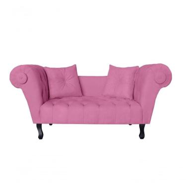 Imagem de Recamier Sofá Divã Namoradeira Dubai Suede Rosa - Fm