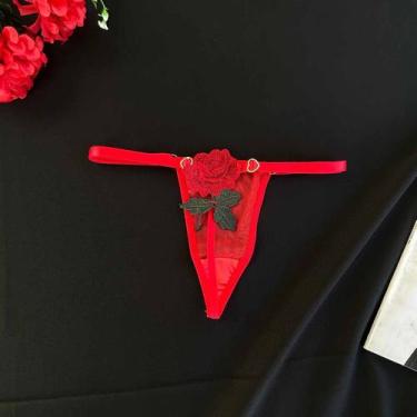 Imagem de Calcinha De Tule Flor Sensual Lingerie Feminina Dia Dos Namorados - Li
