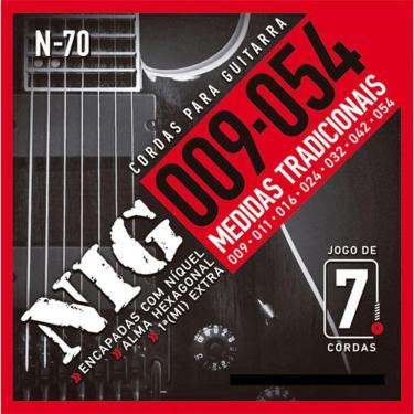 Imagem de Encordoamento P/ Guitarra Nig N70 7 Cordas 9/54 - Ec0068